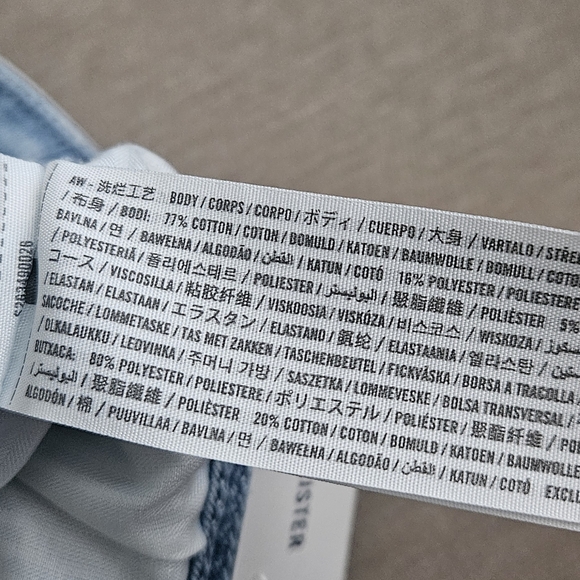 Hollister Shortie Short Ultra Low Rise Tight Fit Women's Light Blue Denim Shorts - Picture 5 of 11